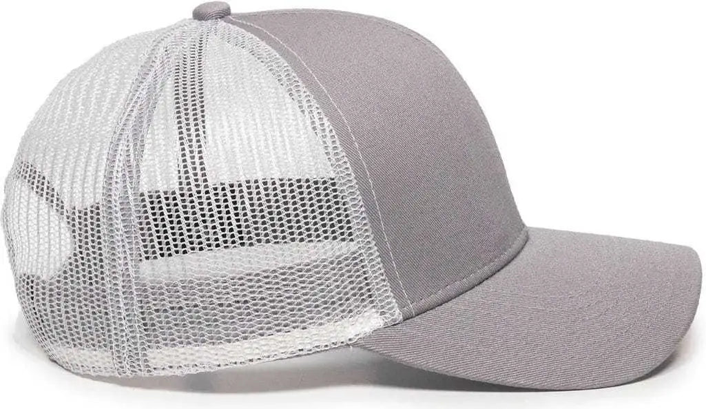 OC Sports MBW-600 Team Adjustable Mesh Back Ball Cap - Lt Gray White - Light Gray White / 6 7/8’’ - 7 1/2’’