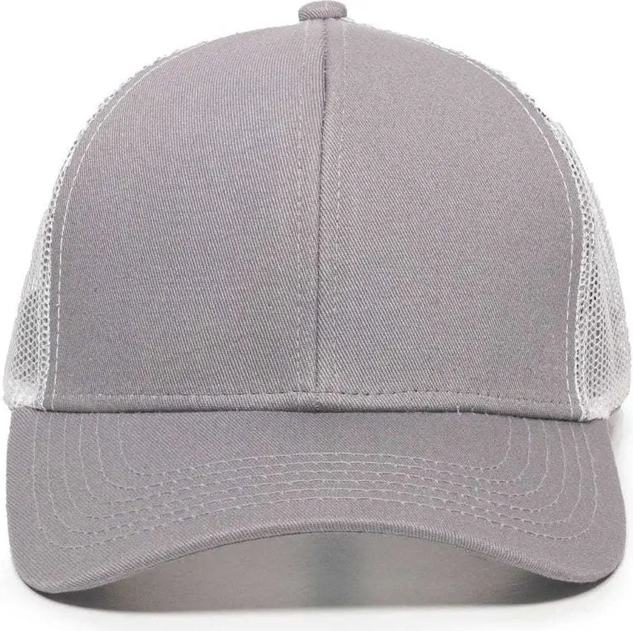 OC Sports MBW-600 Team Adjustable Mesh Back Ball Cap - Lt Gray White - Light Gray White / 6 7/8’’ - 7 1/2’’