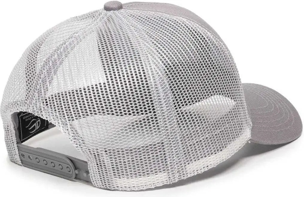 OC Sports MBW-600 Team Adjustable Mesh Back Ball Cap - Lt Gray White - Light Gray White / 6 7/8’’ - 7 1/2’’