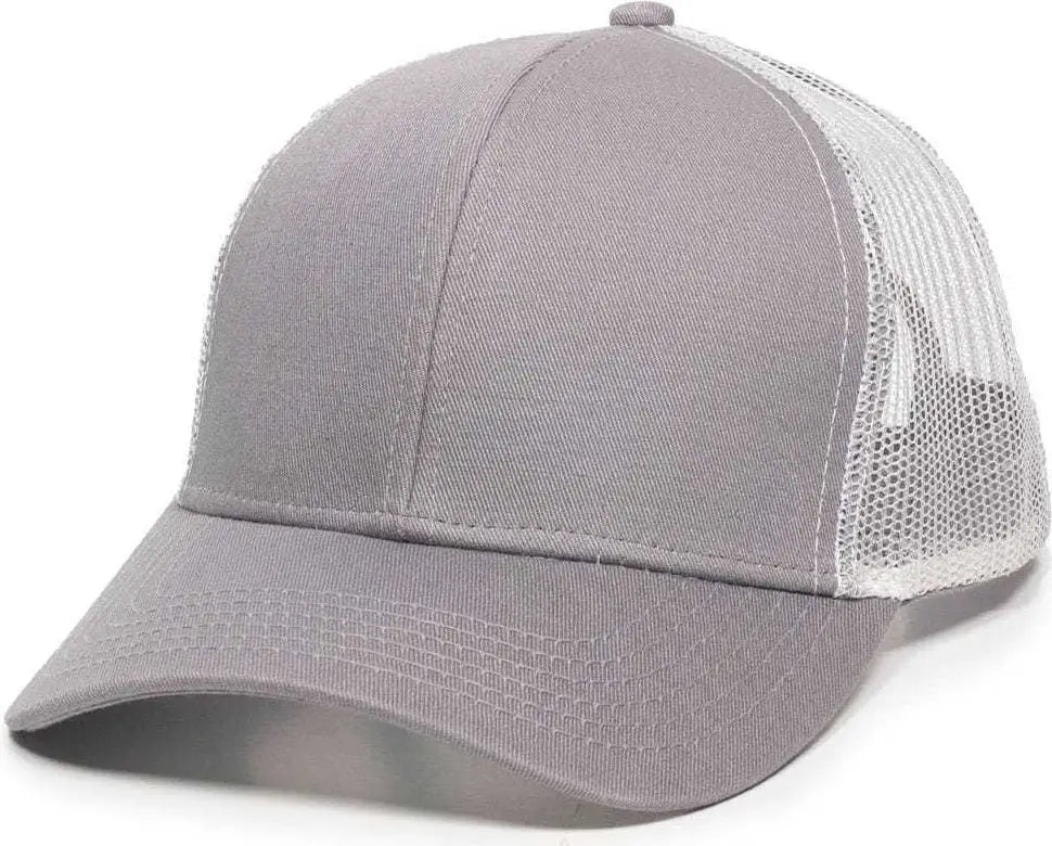 OC Sports MBW-600 Team Adjustable Mesh Back Ball Cap - Lt Gray White - Light Gray White / 6 7/8’’ - 7 1/2’’