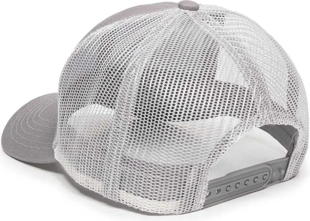 OC Sports MBW-600 Team Adjustable Mesh Back Ball Cap - Lt Gray White - Light Gray White / 6 7/8’’ - 7 1/2’’