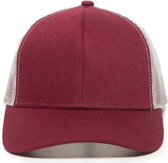 OC Sports MBW-600 Team Adjustable Mesh Back Ball Cap - Maroon White - Maroon White / 6 7/8’’ - 7 1/2’’