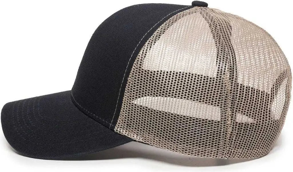 OC Sports MBW-600 Team Adjustable Mesh Back Ball Cap - Navy Khaki - Navy Khaki / 6 7/8’’ - 7 1/2’’