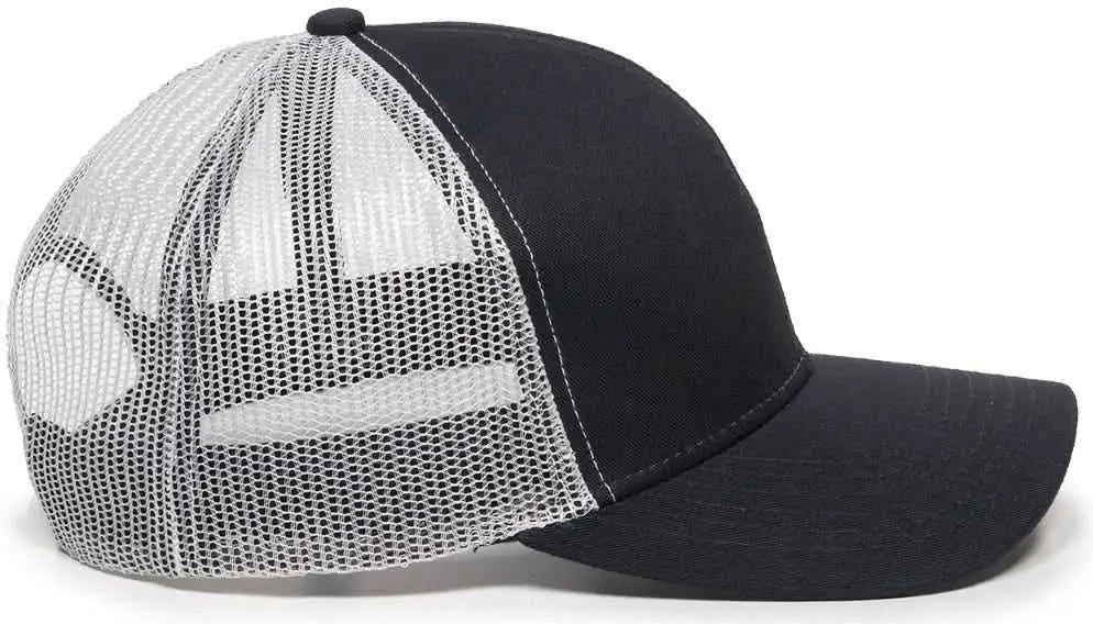 OC Sports MBW-600 Team Adjustable Mesh Back Ball Cap - Navy White - Navy White / 6 7/8’’ - 7 1/2’’