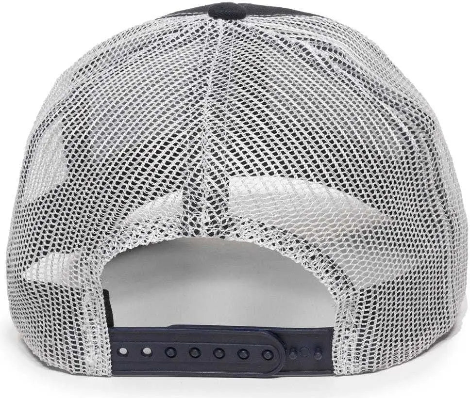 OC Sports MBW-600 Team Adjustable Mesh Back Ball Cap - Navy White - Navy White / 6 7/8’’ - 7 1/2’’