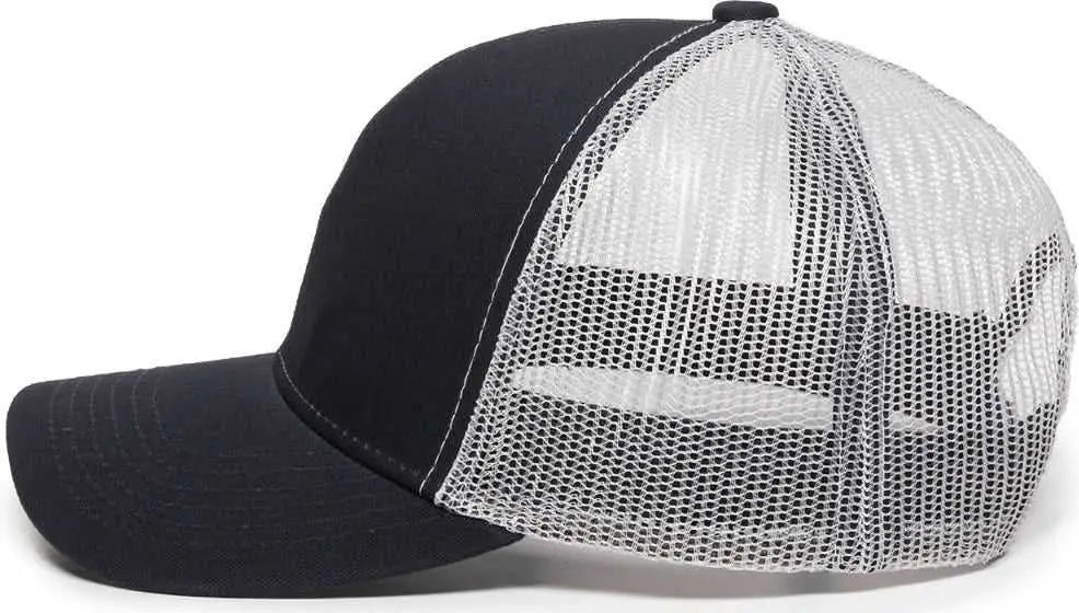 OC Sports MBW-600 Team Adjustable Mesh Back Ball Cap - Navy White - Navy White / 6 7/8’’ - 7 1/2’’