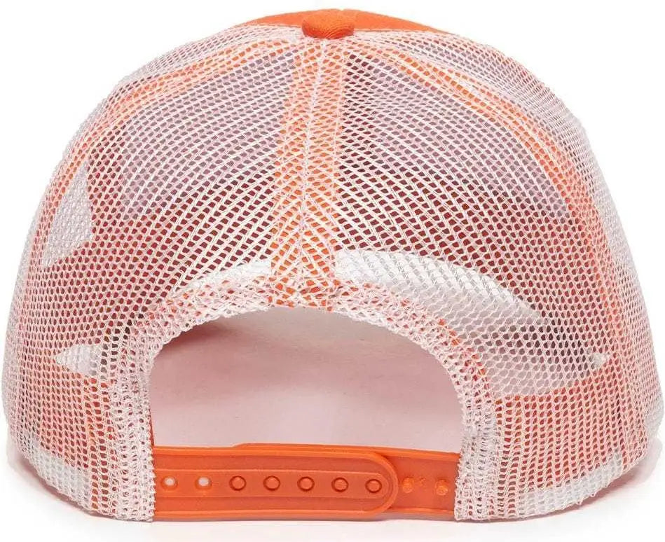 OC Sports MBW-600 Team Adjustable Mesh Back Ball Cap - Orange White - Orange White / 6 7/8’’ - 7 1/2’’