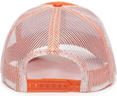 OC Sports MBW-600 Team Adjustable Mesh Back Ball Cap - Orange White - Orange White / 6 7/8’’ - 7 1/2’’