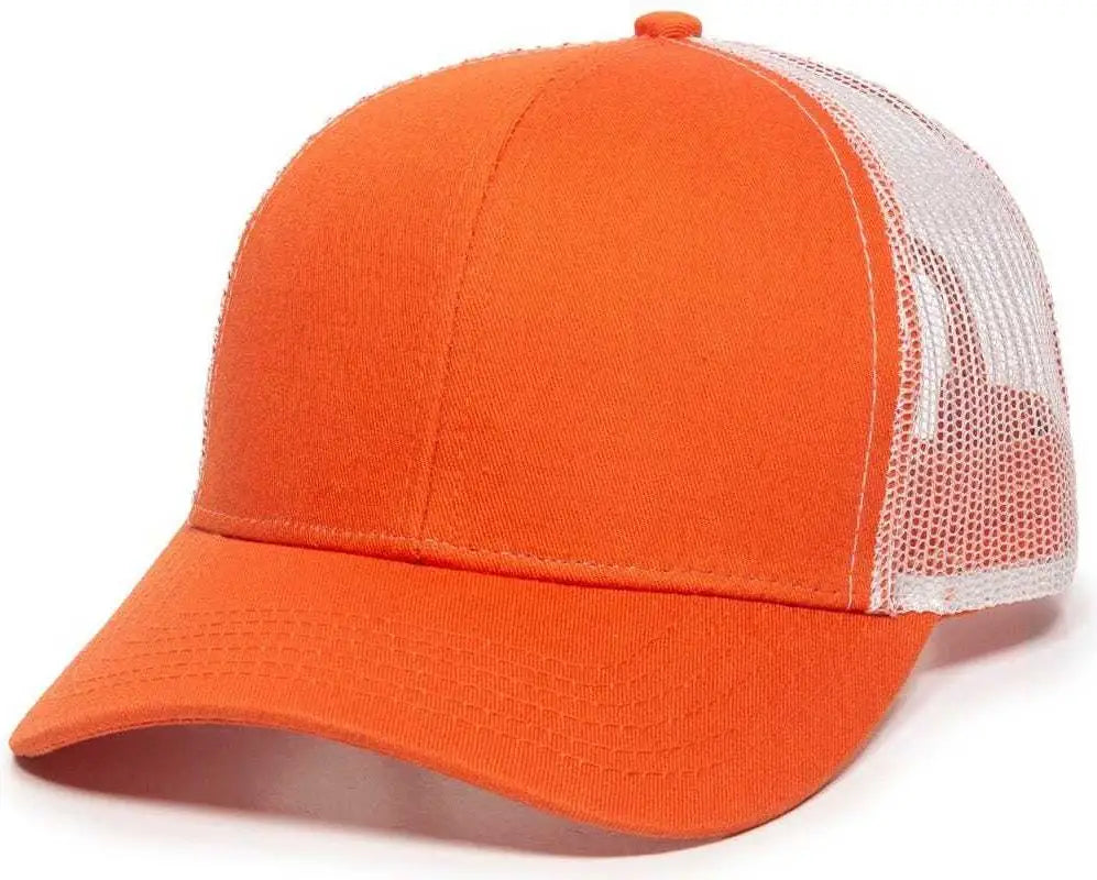 OC Sports MBW-600 Team Adjustable Mesh Back Ball Cap - Orange White - Orange White / 6 7/8’’ - 7 1/2’’