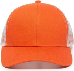 OC Sports MBW-600 Team Adjustable Mesh Back Ball Cap - Orange White - Orange White / 6 7/8’’ - 7 1/2’’