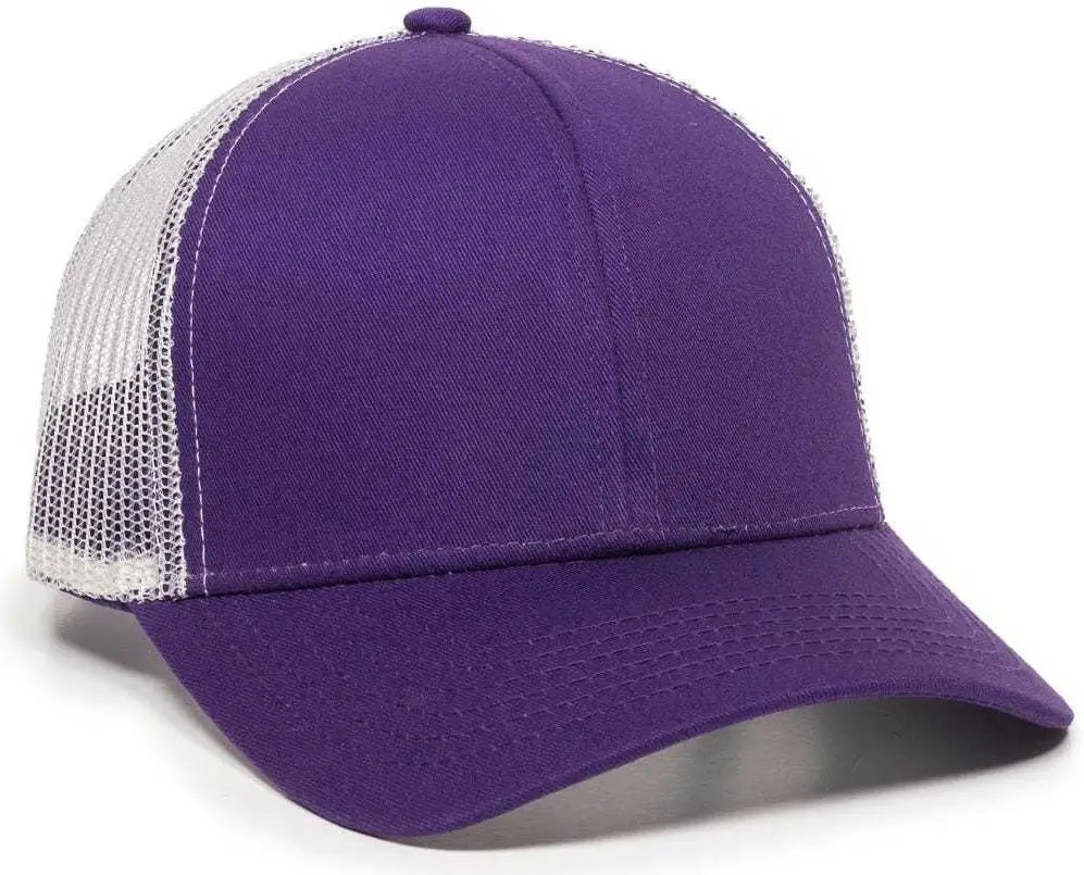 OC Sports MBW-600 Team Adjustable Mesh Back Ball Cap - Purple White - Purple White / 6 7/8’’ - 7 1/2’’