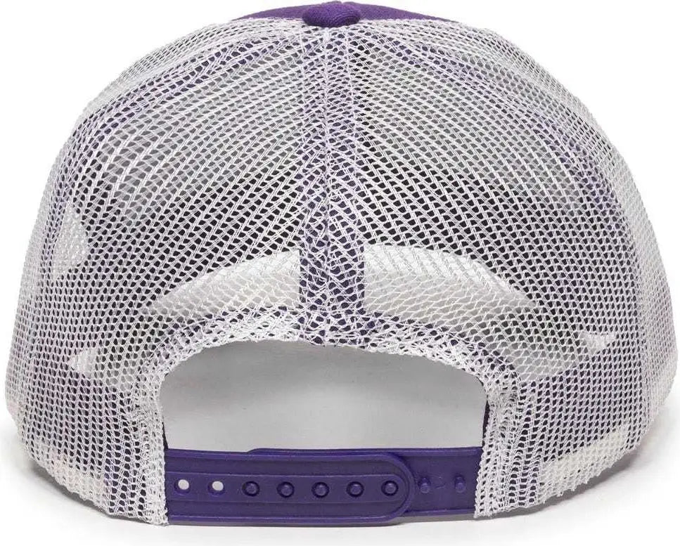 OC Sports MBW-600 Team Adjustable Mesh Back Ball Cap - Purple White - Purple White / 6 7/8’’ - 7 1/2’’