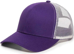 OC Sports MBW-600 Team Adjustable Mesh Back Ball Cap - Purple White - Purple White / 6 7/8’’ - 7 1/2’’