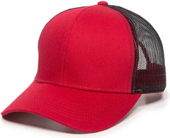 OC Sports MBW-600 Team Adjustable Mesh Back Ball Cap - Red Black - Red Black / 6 7/8’’ - 7 1/2’’