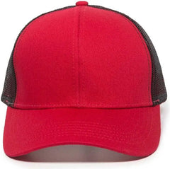 OC Sports MBW-600 Team Adjustable Mesh Back Ball Cap - Red Black - Red Black / 6 7/8’’ - 7 1/2’’