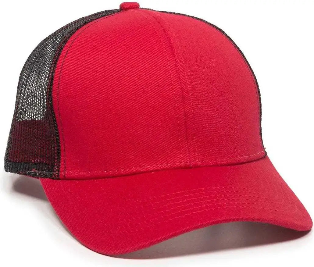 OC Sports MBW-600 Team Adjustable Mesh Back Ball Cap - Red Black - Red Black / 6 7/8’’ - 7 1/2’’