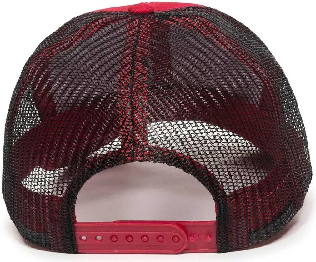 OC Sports MBW-600 Team Adjustable Mesh Back Ball Cap - Red Black - Red Black / 6 7/8’’ - 7 1/2’’