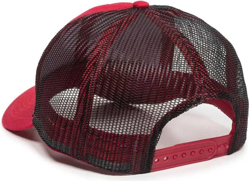 OC Sports MBW-600 Team Adjustable Mesh Back Ball Cap - Red Black - Red Black / 6 7/8’’ - 7 1/2’’