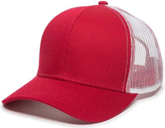 OC Sports MBW-600 Team Adjustable Mesh Back Ball Cap - Red White - Red White / 6 7/8’’ - 7 1/2’’