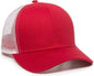 OC Sports MBW-600 Team Adjustable Mesh Back Ball Cap - Red White - Red White / 6 7/8’’ - 7 1/2’’
