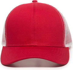 OC Sports MBW-600 Team Adjustable Mesh Back Ball Cap - Red White - Red White / 6 7/8’’ - 7 1/2’’