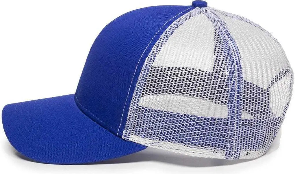 OC Sports MBW-600 Team Adjustable Mesh Back Ball Cap - Royal White - Royal White / 6 7/8’’ - 7 1/2’’