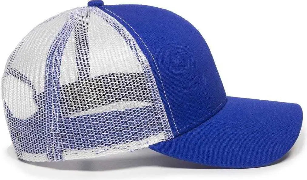 OC Sports MBW-600 Team Adjustable Mesh Back Ball Cap - Royal White - Royal White / 6 7/8’’ - 7 1/2’’