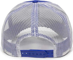 OC Sports MBW-600 Team Adjustable Mesh Back Ball Cap - Royal White - Royal White / 6 7/8’’ - 7 1/2’’