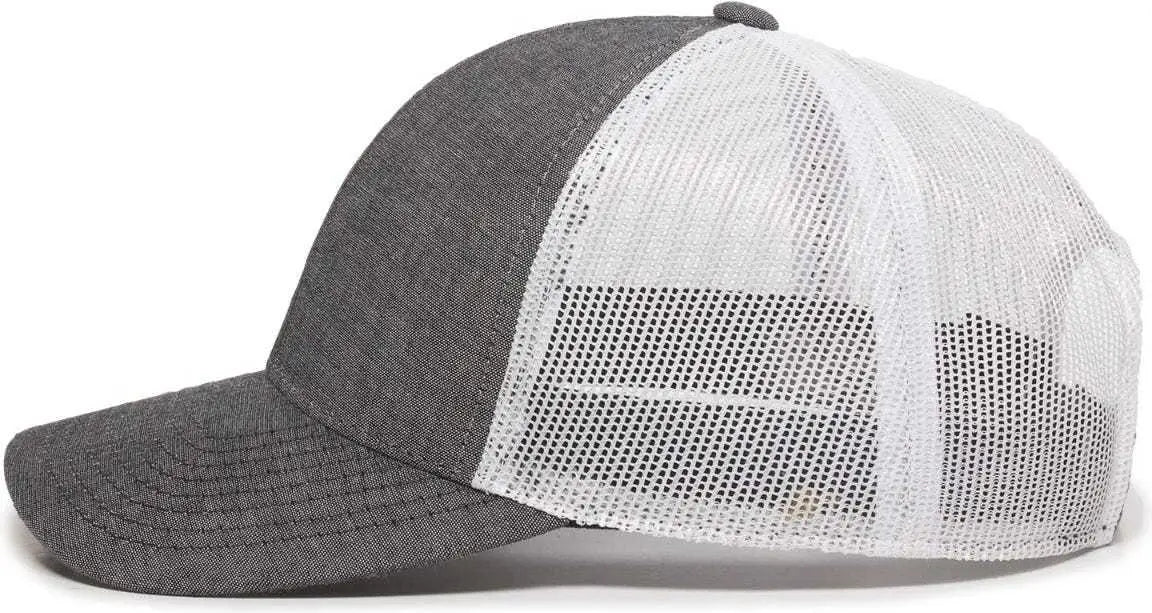 OC Sports MBW-800CB Adjustable Mesh Back Cap - Heathered Black White - Black White / 6 7/8’’ - 7 1/2’’