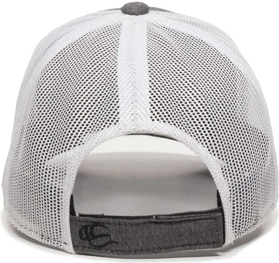 OC Sports MBW-800CB Adjustable Mesh Back Cap - Heathered Black White - Black White / 6 7/8’’ - 7 1/2’’