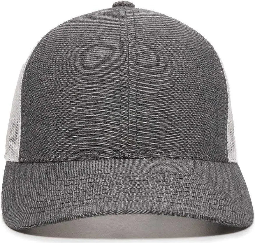 OC Sports MBW-800CB Adjustable Mesh Back Cap - Heathered Black White - Black White / 6 7/8’’ - 7 1/2’’