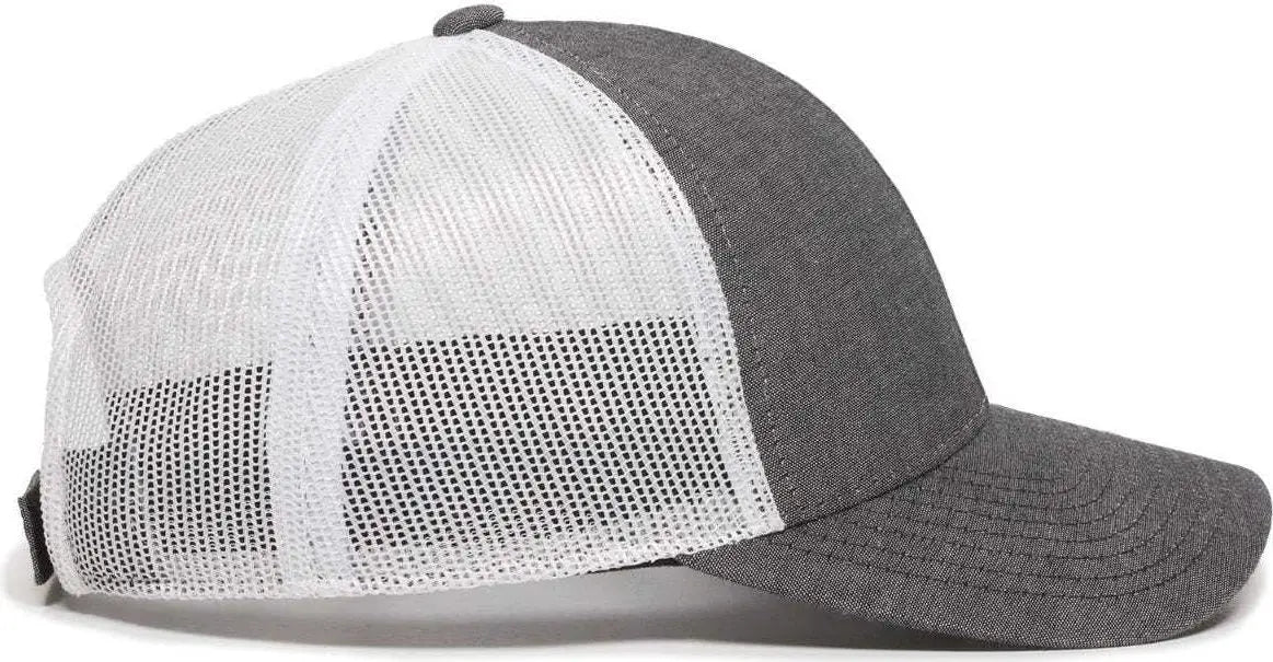 OC Sports MBW-800CB Adjustable Mesh Back Cap - Heathered Black White - Black White / 6 7/8’’ - 7 1/2’’