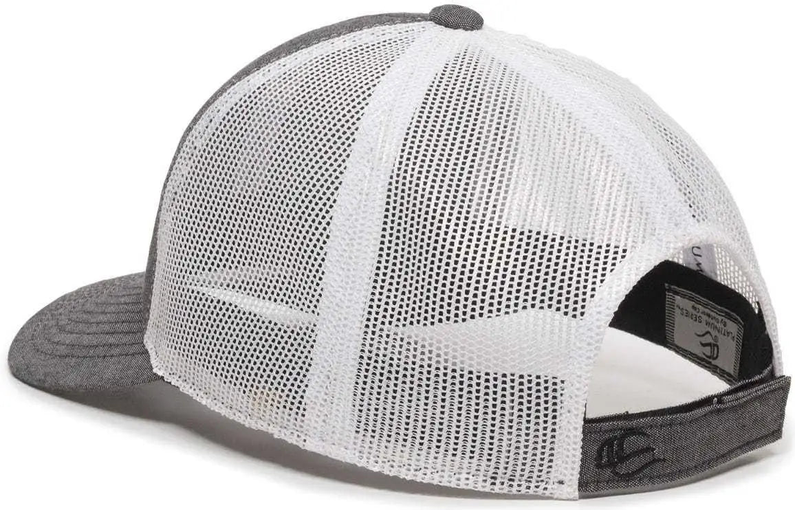 OC Sports MBW-800CB Adjustable Mesh Back Cap - Heathered Black White - Black White / 6 7/8’’ - 7 1/2’’