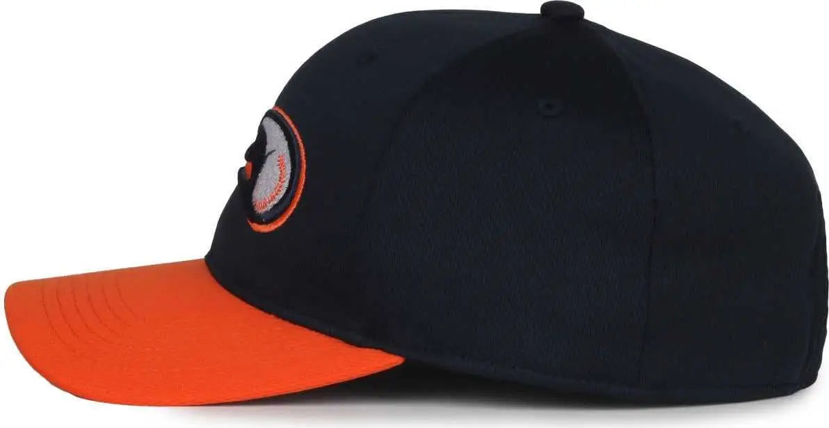 OC Sports MIN-350 MiLB Replica Polyester Baseball Cap - Bowling Green Hot Rods Navy Orange
