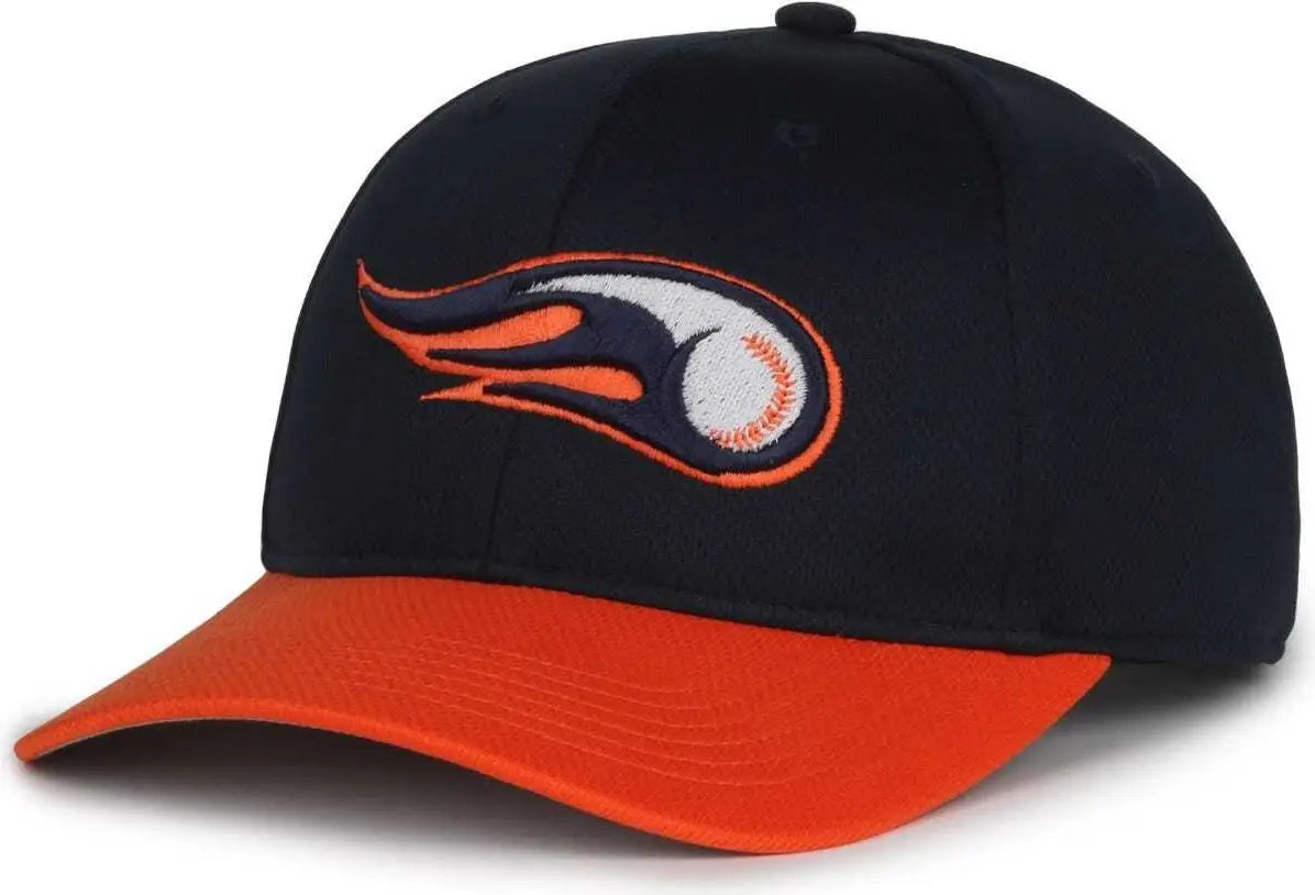 OC Sports MIN-350 MiLB Replica Polyester Baseball Cap - Bowling Green Hot Rods Navy Orange