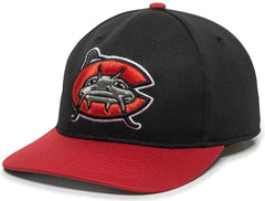 OC Sports MIN 350 MiLB Replica Polyester Baseball Cap Carolina Mudcats Black Red