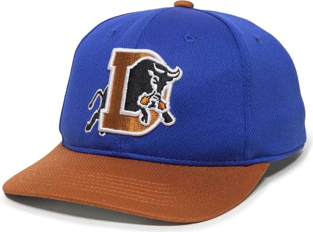 OC Sports MIN-350 MiLB Replica Polyester Baseball Cap - Durham Bulls Royal Burnt Orange 2DBH