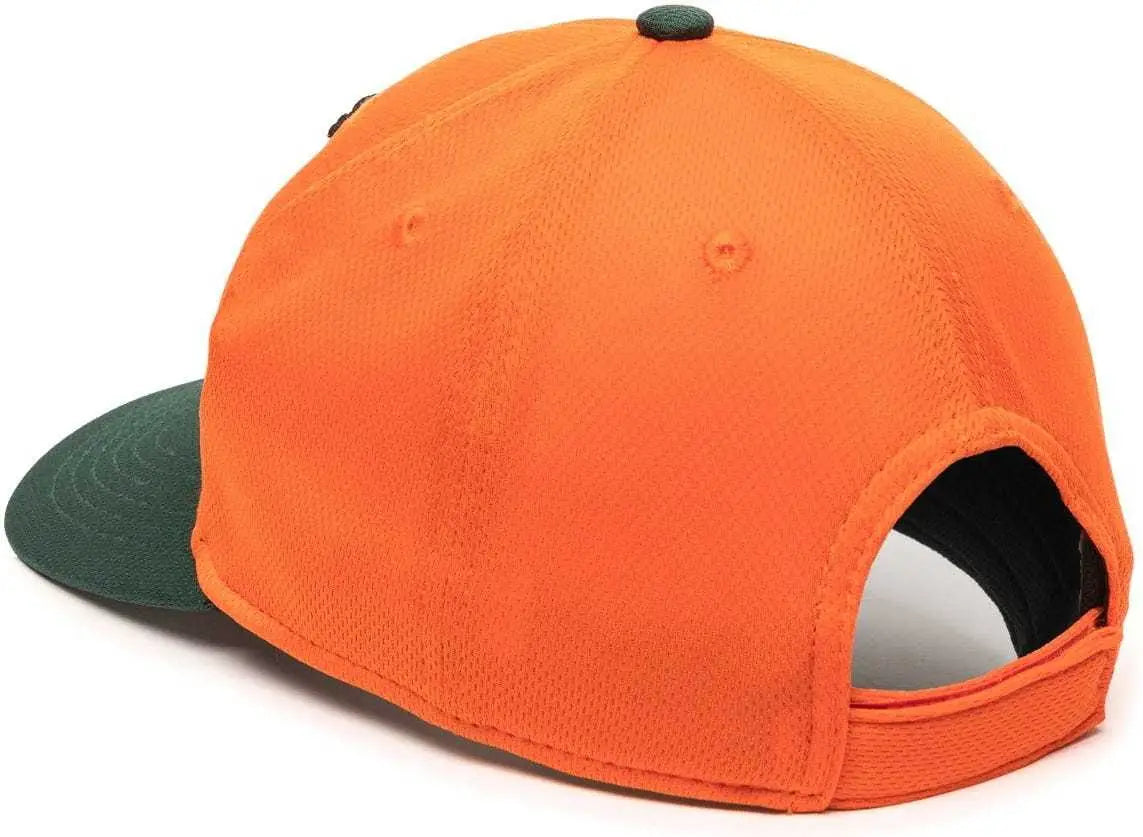 OC Sports MIN-350 MiLB Replica Polyester Baseball Cap - Greensboro Grasshoppers Orange Dark Green 2GGH
