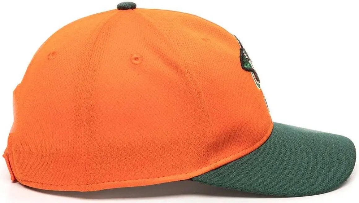 OC Sports MIN-350 MiLB Replica Polyester Baseball Cap - Greensboro Grasshoppers Orange Dark Green 2GGH