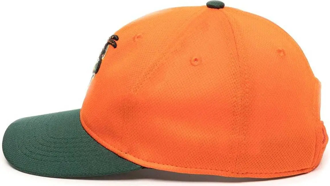 OC Sports MIN-350 MiLB Replica Polyester Baseball Cap - Greensboro Grasshoppers Orange Dark Green 2GGH