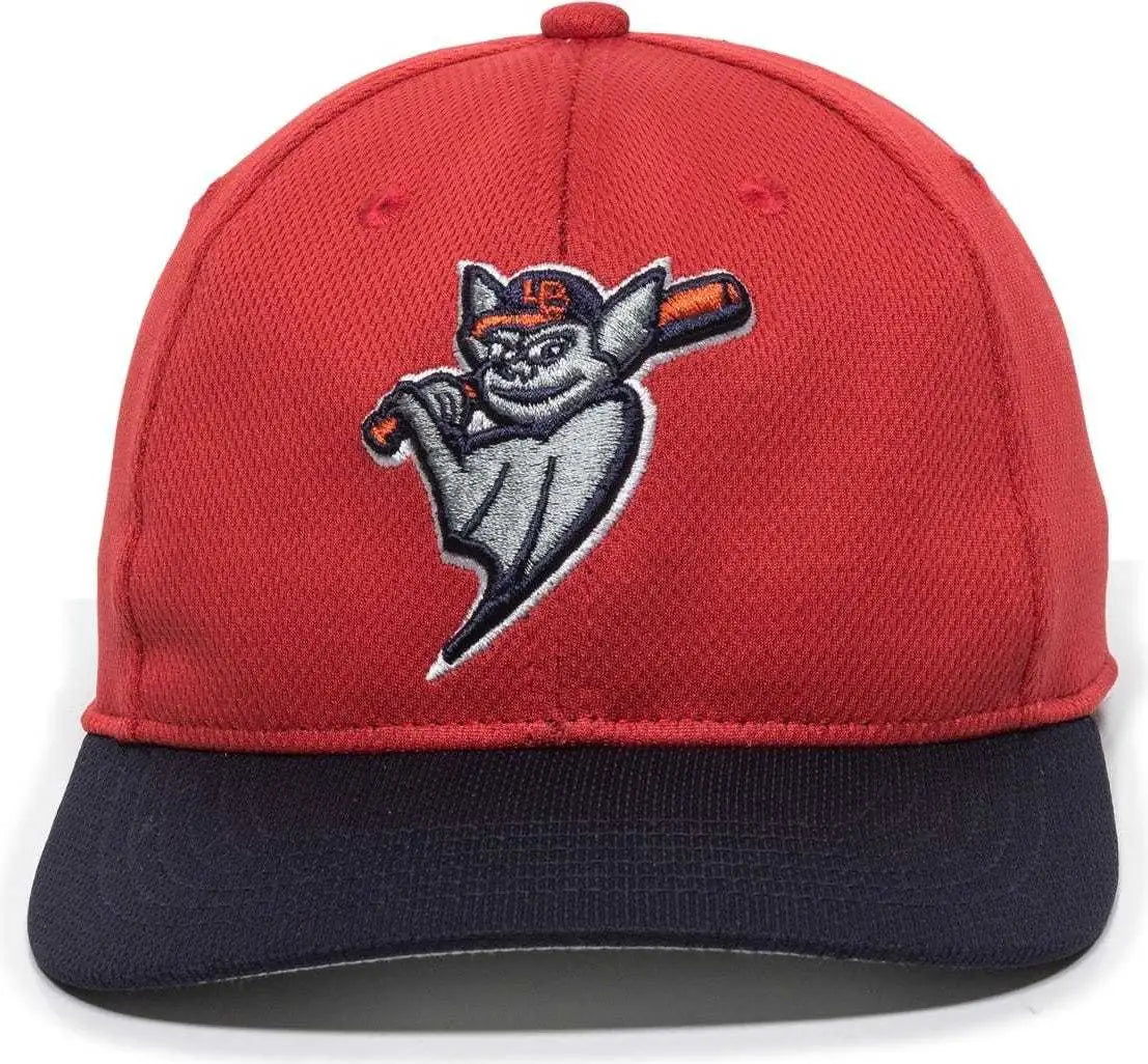 OC Sports MIN-350 MiLB Replica Polyester Baseball Cap - Louisville Bats Red Navy