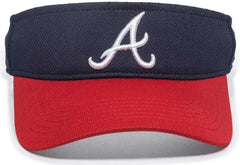 OC Sports MLB-185 Traditional Visor - Atlanta Braves - Navy Red / One Size Fits Most
