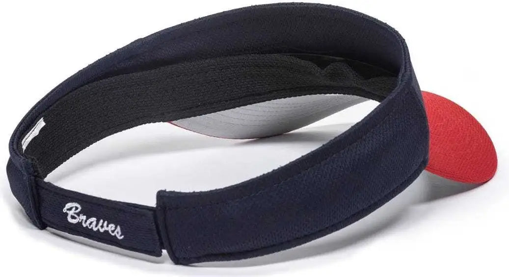 OC Sports MLB-185 Traditional Visor - Atlanta Braves - Navy Red / One Size Fits Most