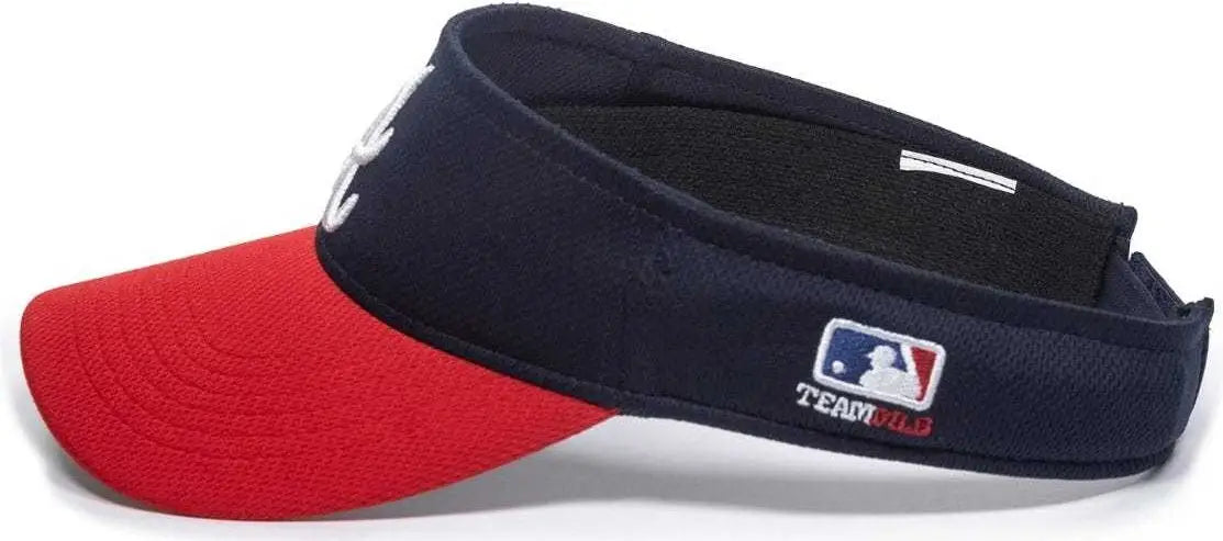 OC Sports MLB-185 Traditional Visor - Atlanta Braves - Navy Red / One Size Fits Most