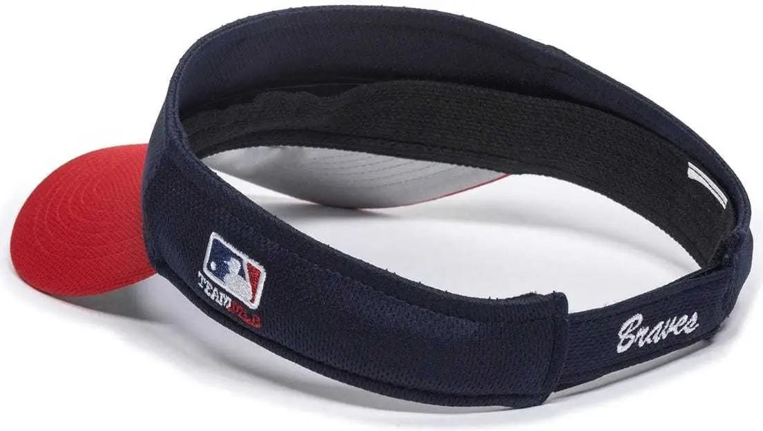 OC Sports MLB-185 Traditional Visor - Atlanta Braves - Navy Red / One Size Fits Most