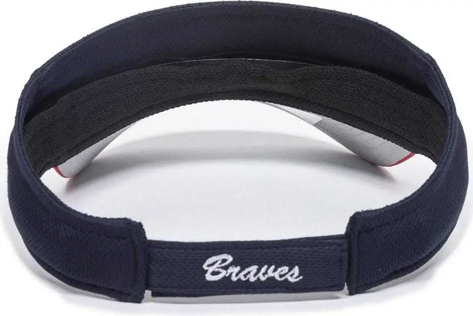 OC Sports MLB-185 Traditional Visor - Atlanta Braves - Navy Red / One Size Fits Most