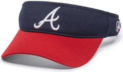 OC Sports MLB-185 Traditional Visor - Atlanta Braves - Navy Red / One Size Fits Most