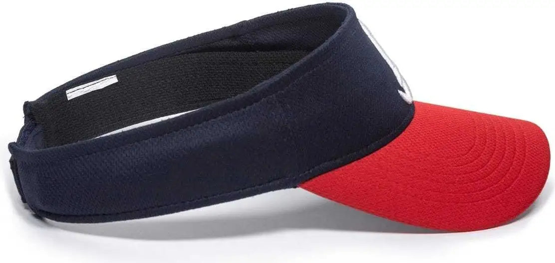 OC Sports MLB-185 Traditional Visor - Atlanta Braves - Navy Red / One Size Fits Most