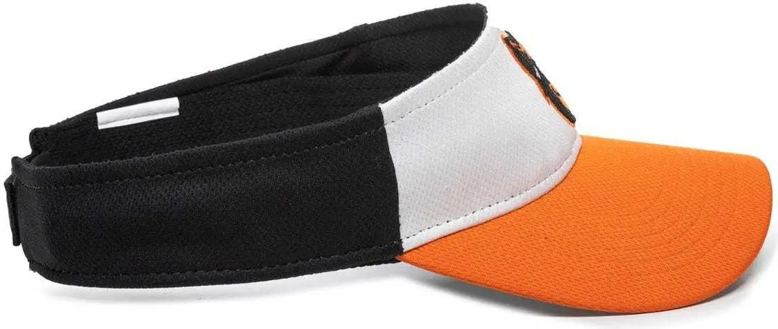 OC Sports MLB-185 Traditional Visor - Baltimore Orioles - White Black Orange / One Size Fits Most