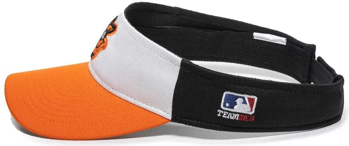 OC Sports MLB-185 Traditional Visor - Baltimore Orioles - White Black Orange / One Size Fits Most